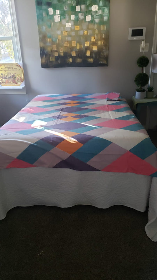 Soft Colour Textured Flat Bedsheet