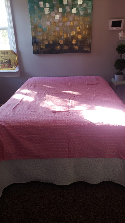 Pink Colour Flat Bedsheet