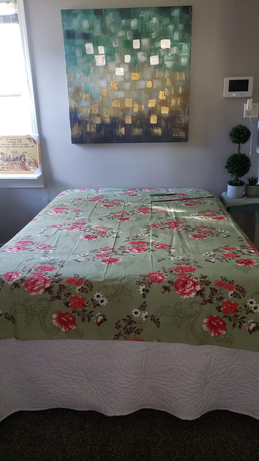 Parrot Green Colour Bedsheet