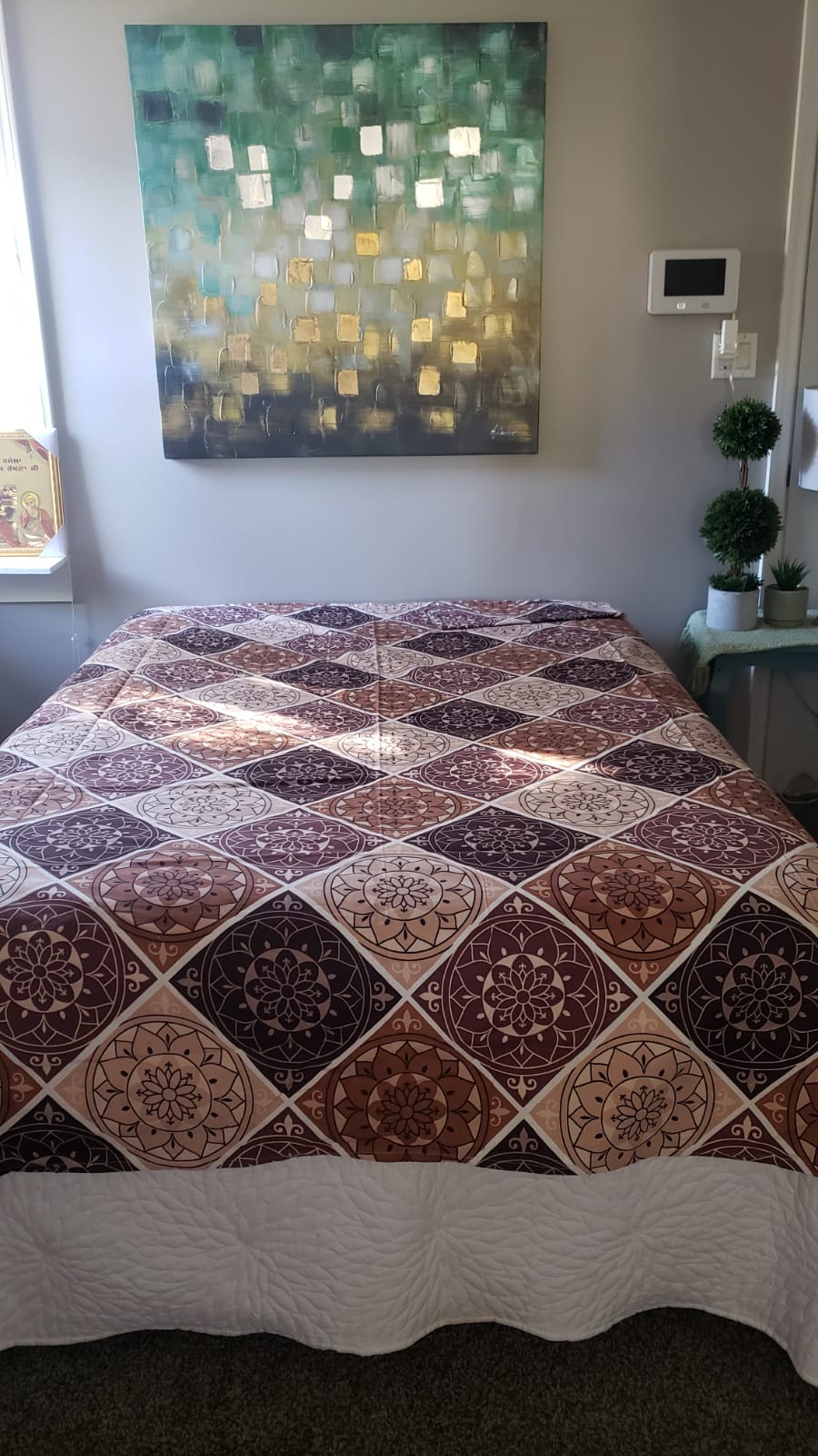 Beautiful Jaipur Style Brown Bedsheet